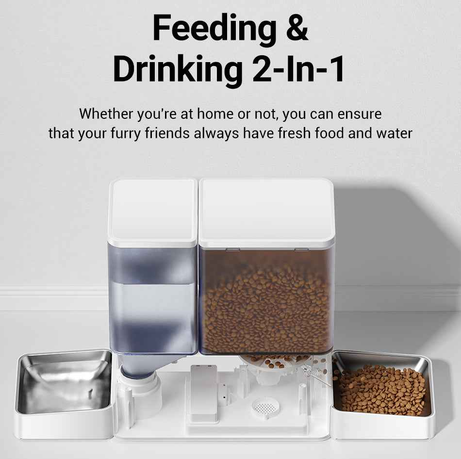 ROJECO 2‑in‑1 Feeder & Fountain