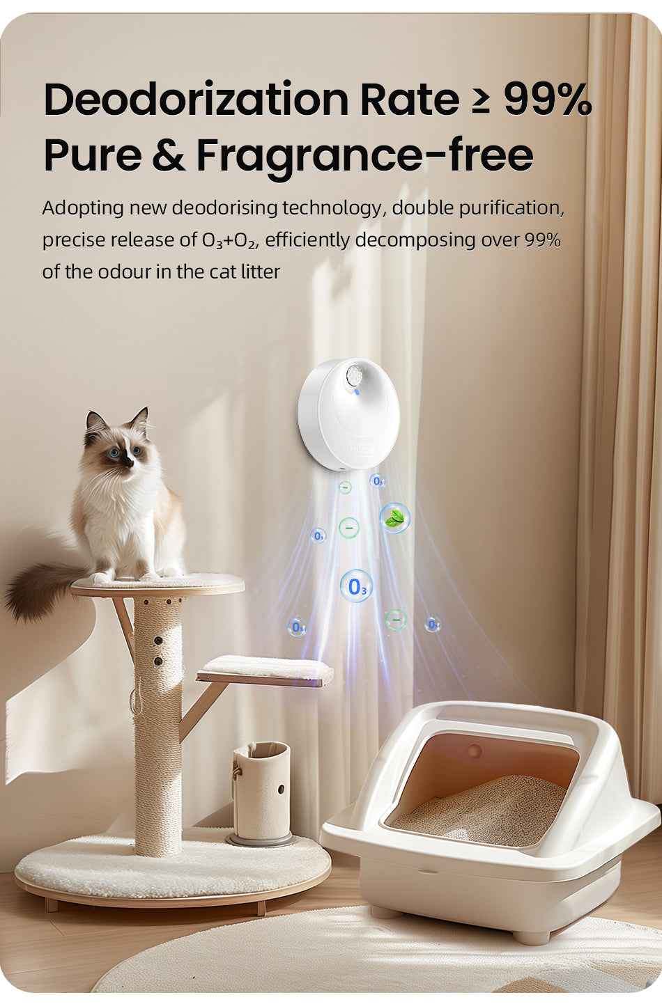 ROJECO Smart Cat Odor Purifier