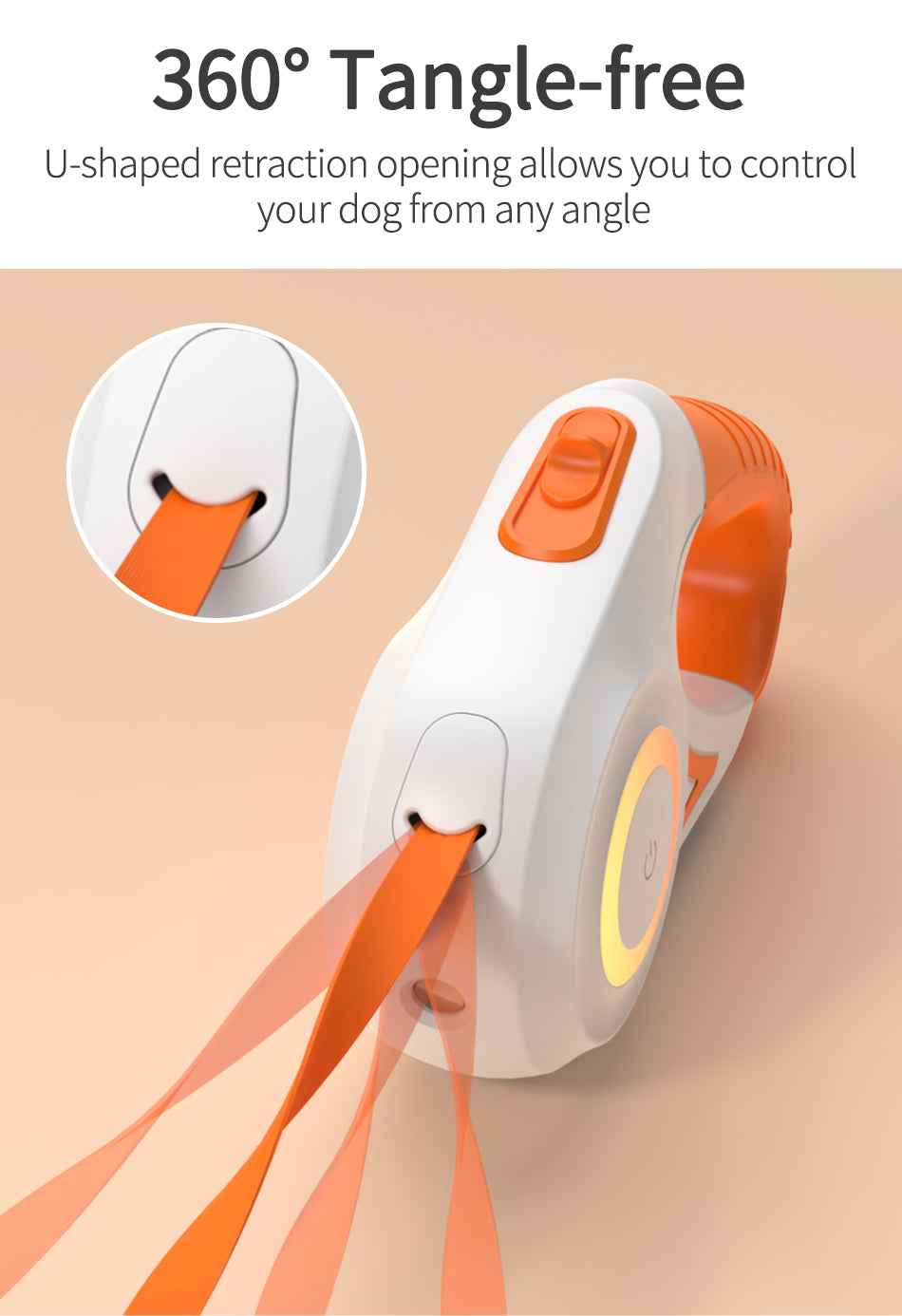 ROJECO 5M LED Retractable Dog Leash