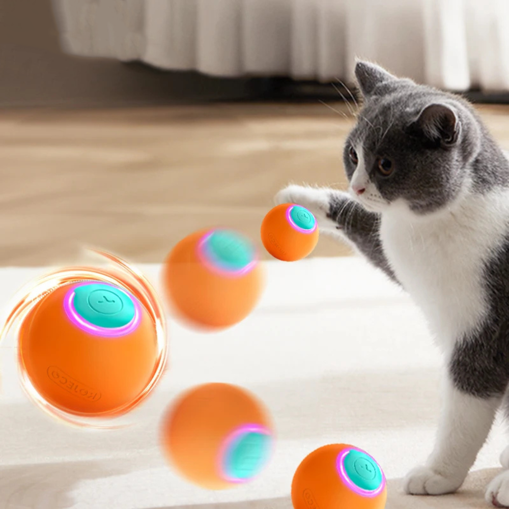 ROJECO smart bouncing cat ball — 3 modes, USB rechargeable.