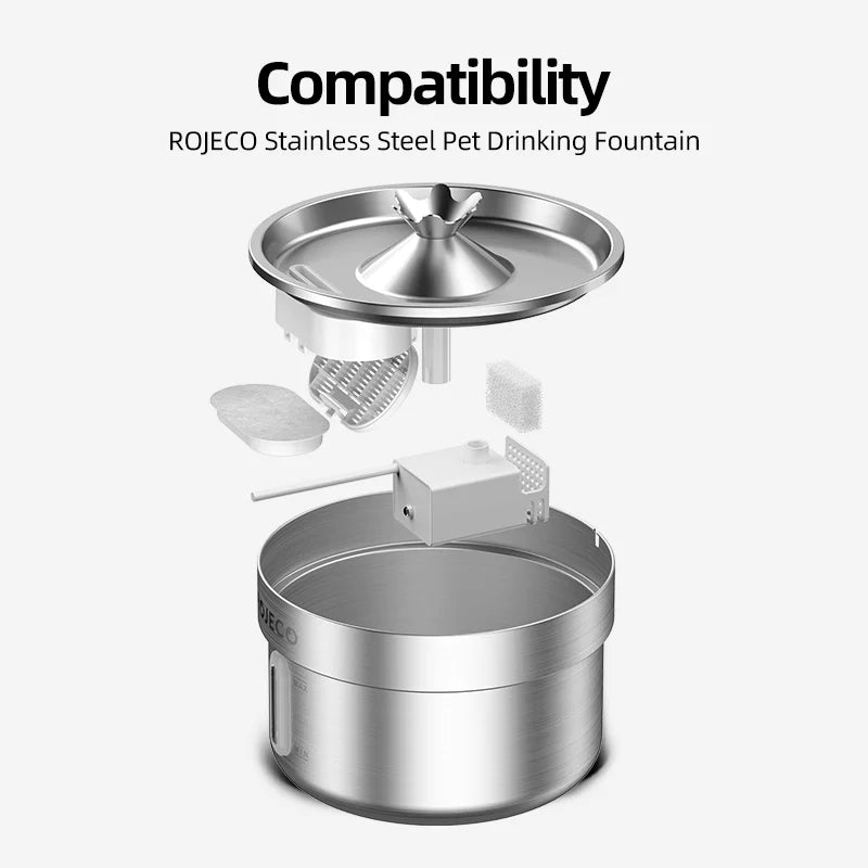 ROJECO Water Pump for 2L Stainless Steel Cat Fountain - Replacement