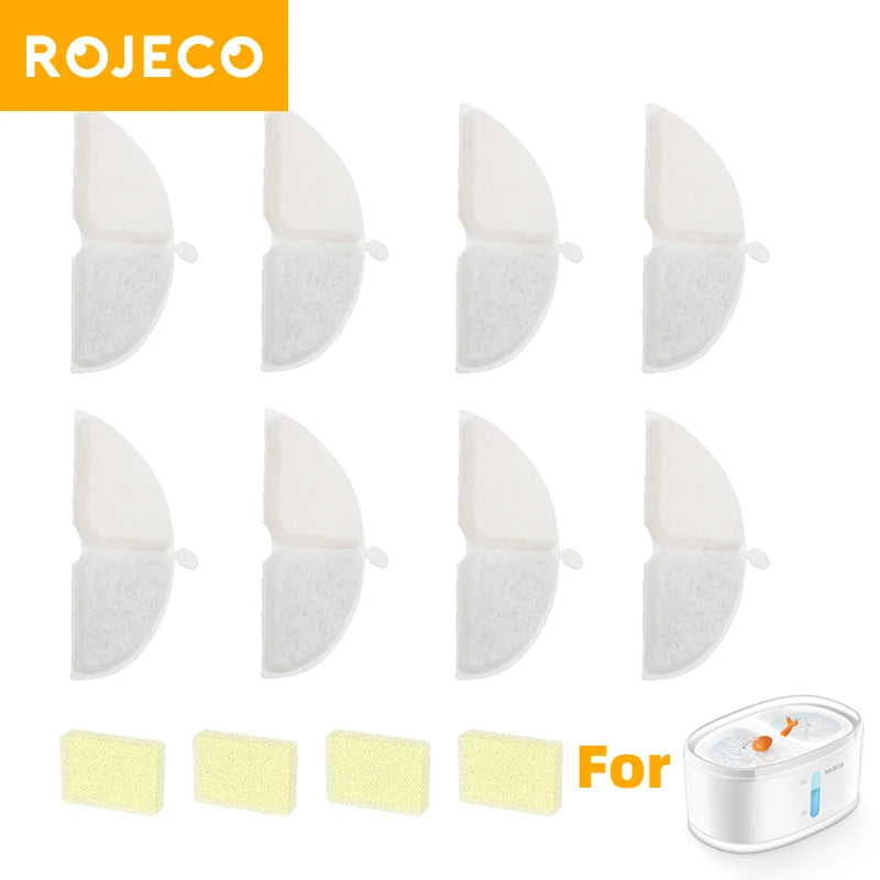ROJECO Water Fountain Filter For Double Cat Water Fountain - Replacement Filter Only