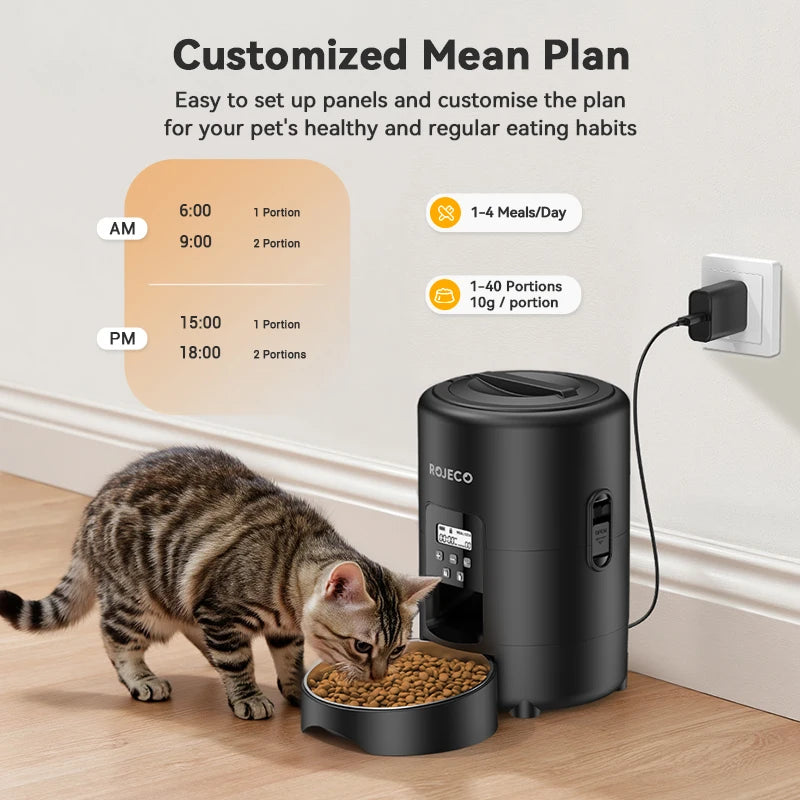 ROJECO 2L Button Automatic Pet Feeder