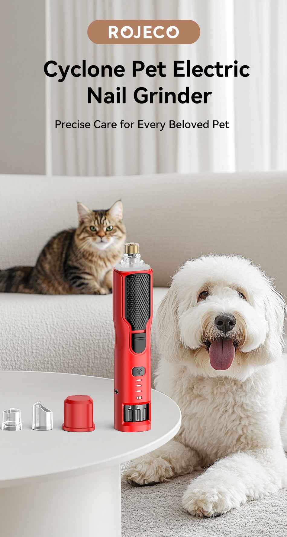 ROJECO Cyclone Pet Nail Grinder
