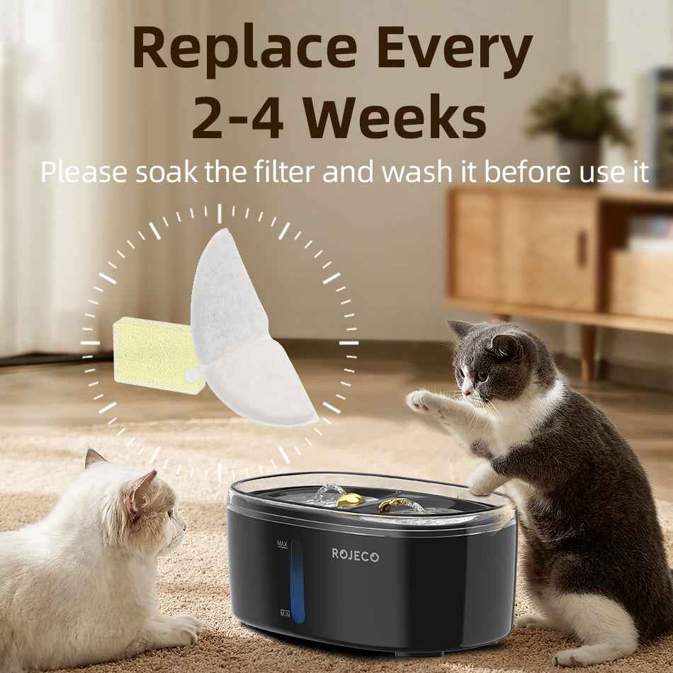 ROJECO Wireless Pump Cat Water Fountain Replacement Filter