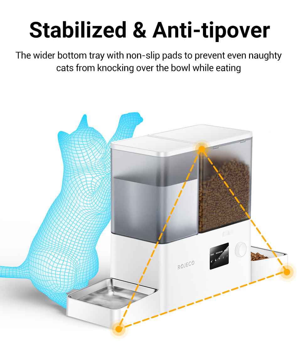 ROJECO 2‑in‑1 Feeder & Fountain