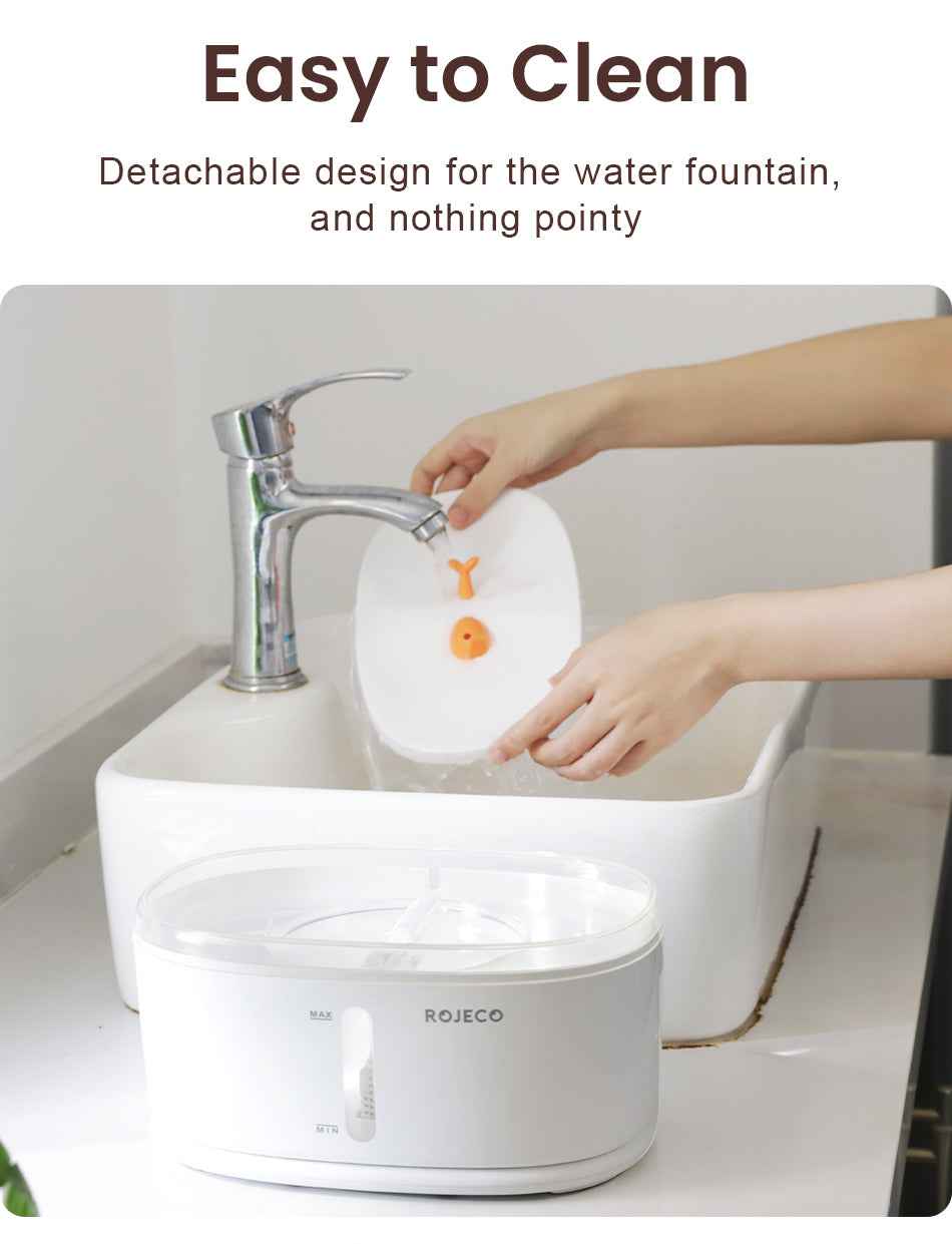 ROJECO Wireless Pump Cat Water Fountain