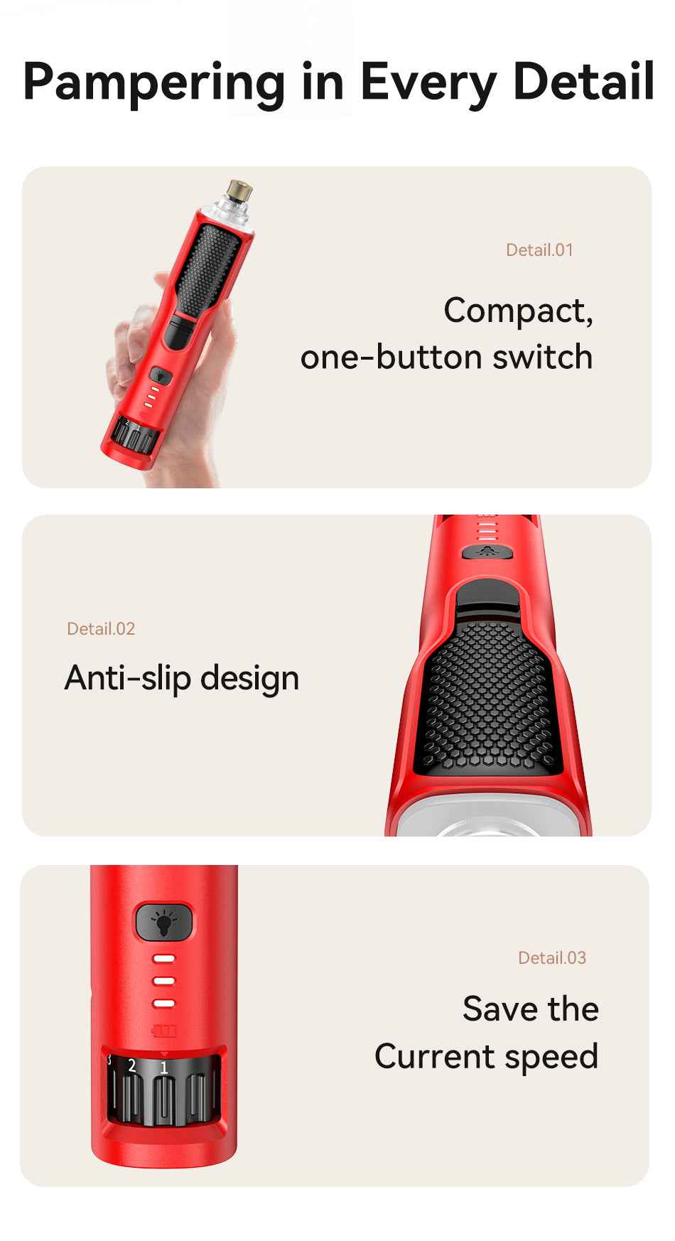 ROJECO Cyclone Pet Nail Grinder