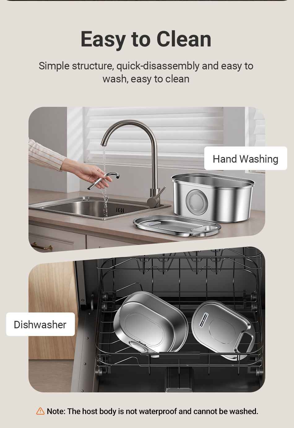 ROJECO 3.2L Wireless Stainless Steel Fountain