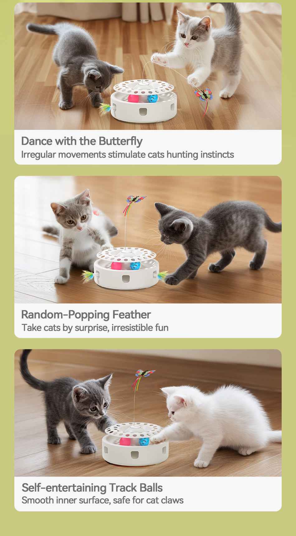 ROJECO TY823 3‑in‑1 Smart Pet Toy