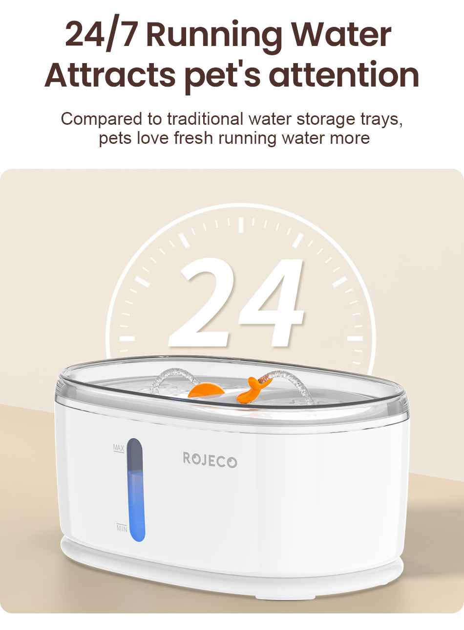 ROJECO Wireless Pump Cat Water Fountain