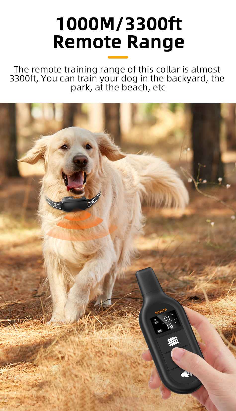 ROJECO 1000m PD521 Dog Training Collar
