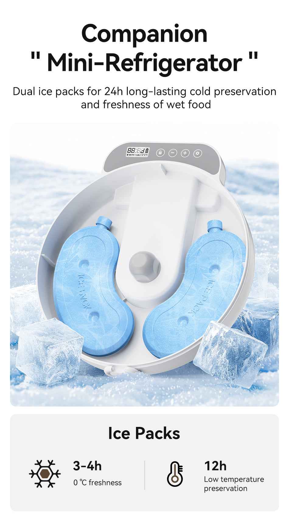 ROJECO F26 4‑Meal Cat Feeder