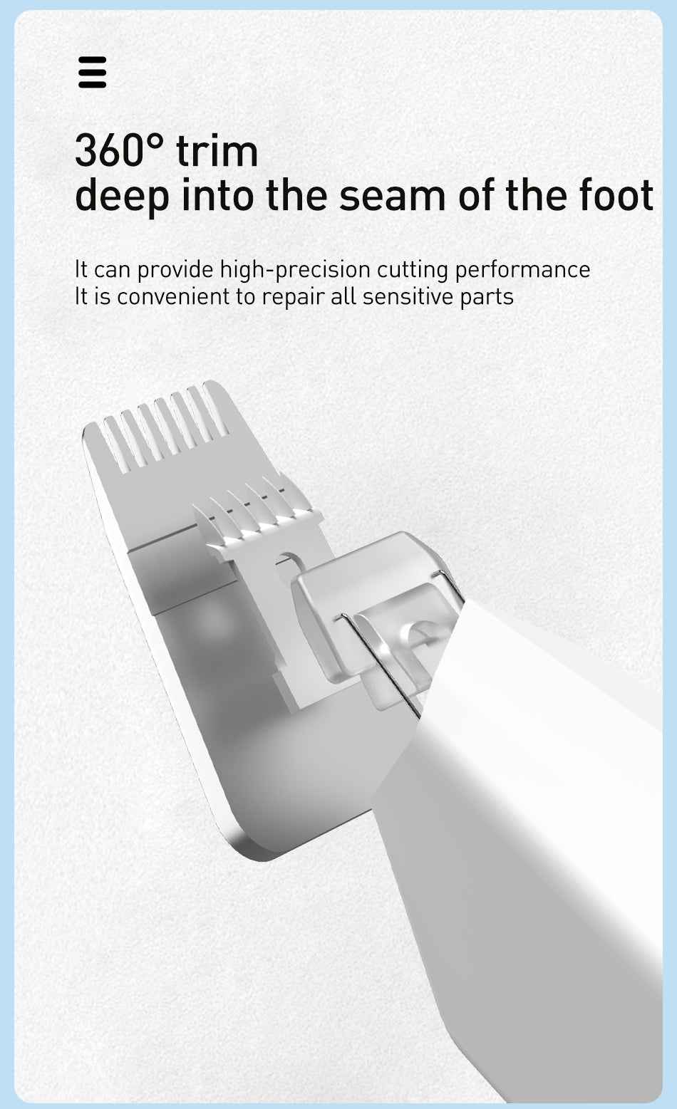ROJECO 3-in-1 Pet Foot Hair Trimmer