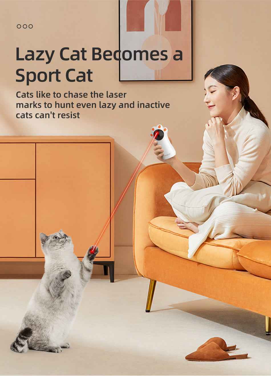 ROJECO Rechargeable Laser Cat Toy