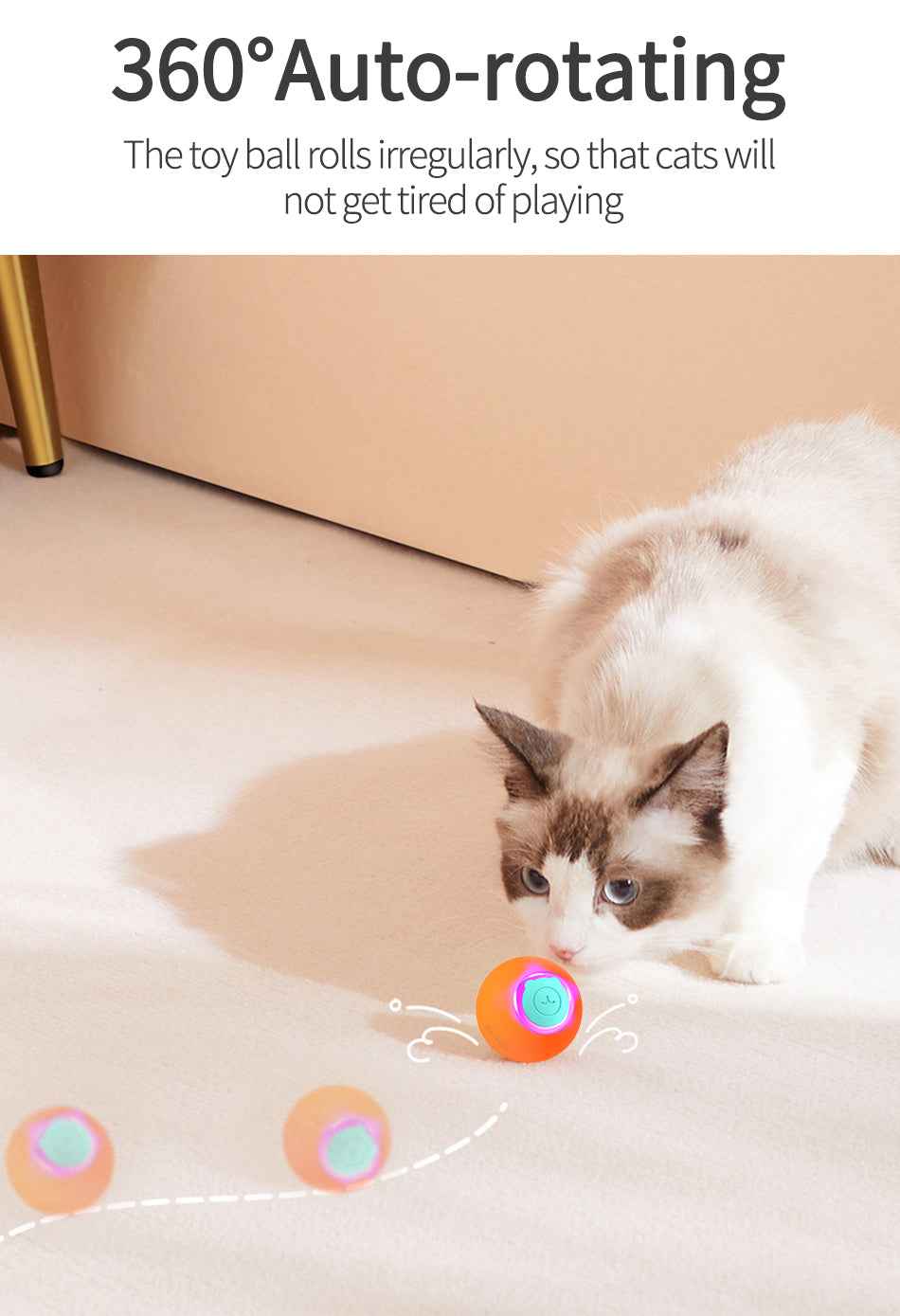 ROJECO Smart Bouncing Cat Ball