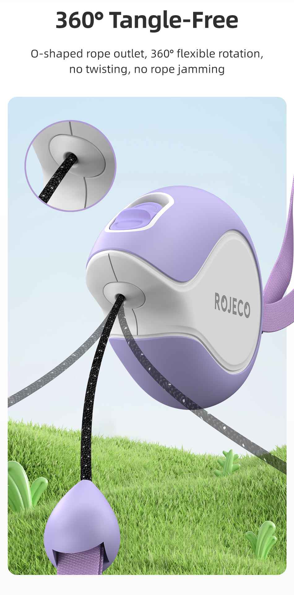 ROJECO Mini Retractable Dog Leash