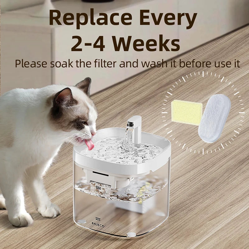 ROJECO Replacement Filter for 1.5L Transparent Cat Water Fountain
