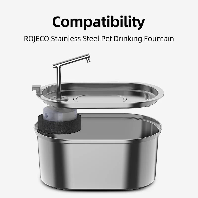 ROJECO Water Pump for Stainless Steel Cat Fountain - Ultra Quiet Replacement
